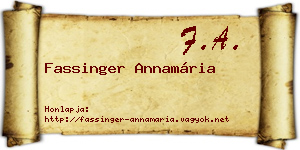 Fassinger Annamária névjegykártya