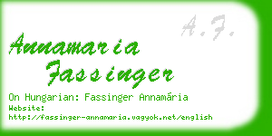 annamaria fassinger business card